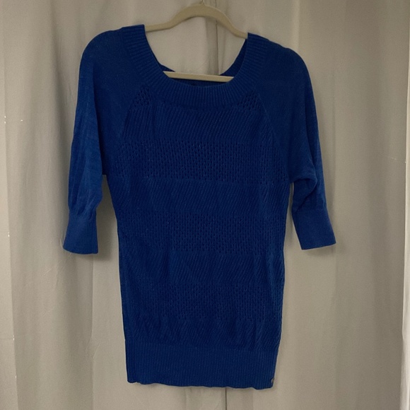 Guess Sparkly Blue Sweater Shirt Size L - Picture 1 of 9